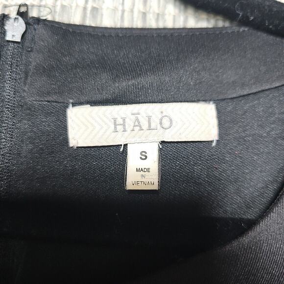 Halo Womens Size S Black Red Velvet Floral Sheath Mini Dress Gothic Office - Picture 11 of 13